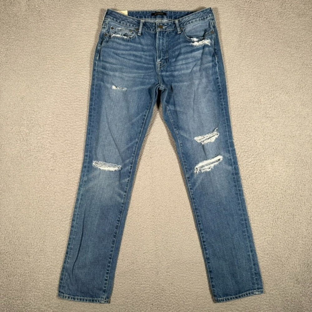 Abercrombie & Fitch Jeans Mens 30x31‎ Blue Athletic Skinny Denim Distressed Logo